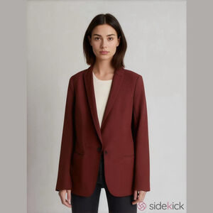 Women’s Burgundy Office Blazer | Professional Career Jacket | Willow & Thread |